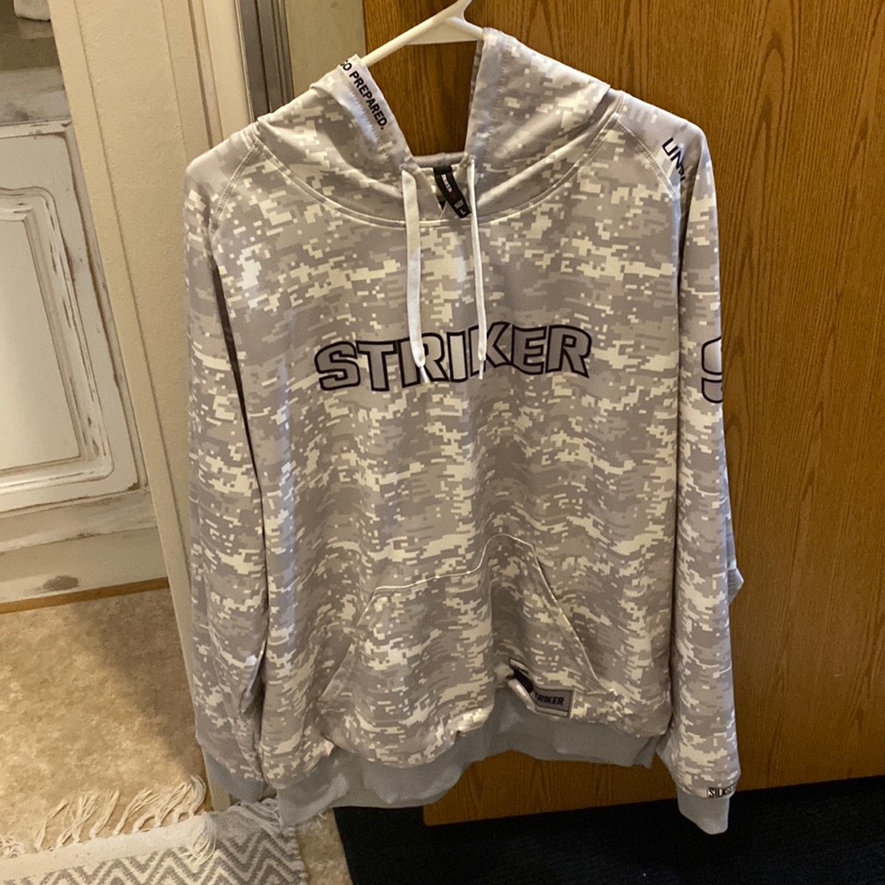 Striker hoodie large grey and white